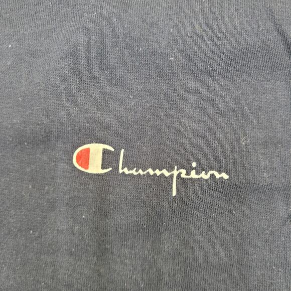 Vintage 80s Champion Shirt Teens M/L 16x27 Faded Navy Blue - Picture 7 of 12